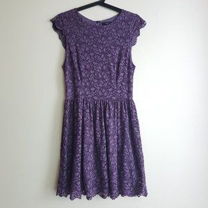Women's Talula Lace Dress Scallop Hem in Lavender